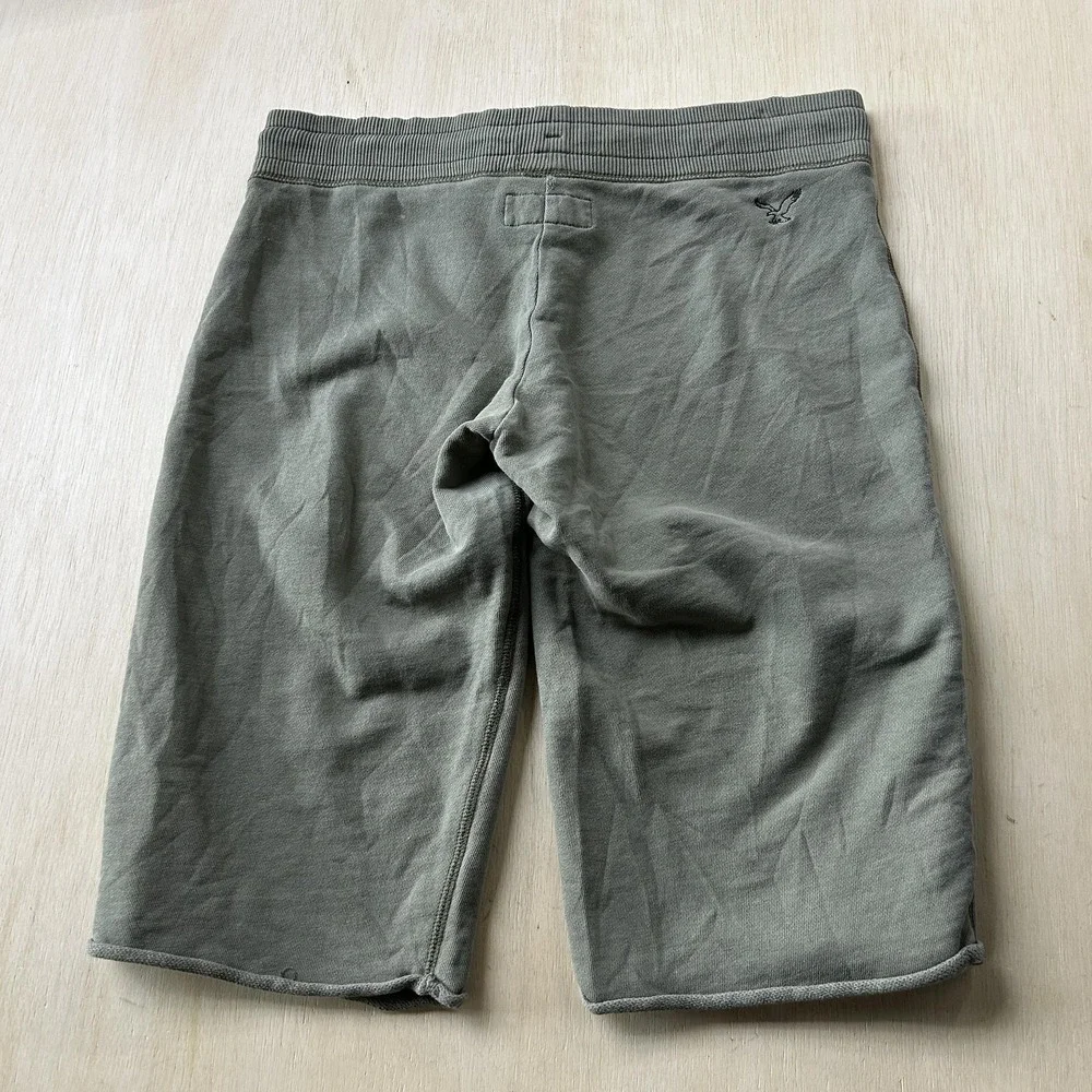 Y2K Baggy American Eagle Outfitters Sweat Shorts Mens XL Green Fleece Drawstring